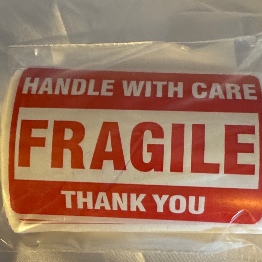 ★ 25 Fragile Handle With Care Thank You Stickers Shipping Labels